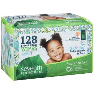 Seventh Generation - Baby Wipes Free Clear 2pk