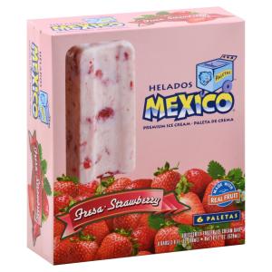 Helados Mexico - Strawberry Cream Paletas 6 ct