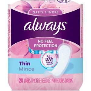 Always - Unscented Thin Daily Liners